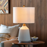 Lennon 26" Ceramic Table Lamp, Glazed White
