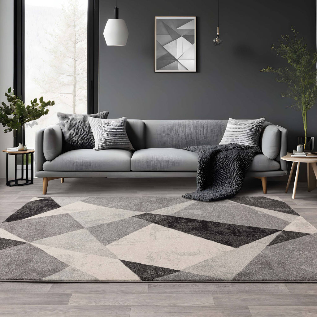 Nova Rug styled in a living room