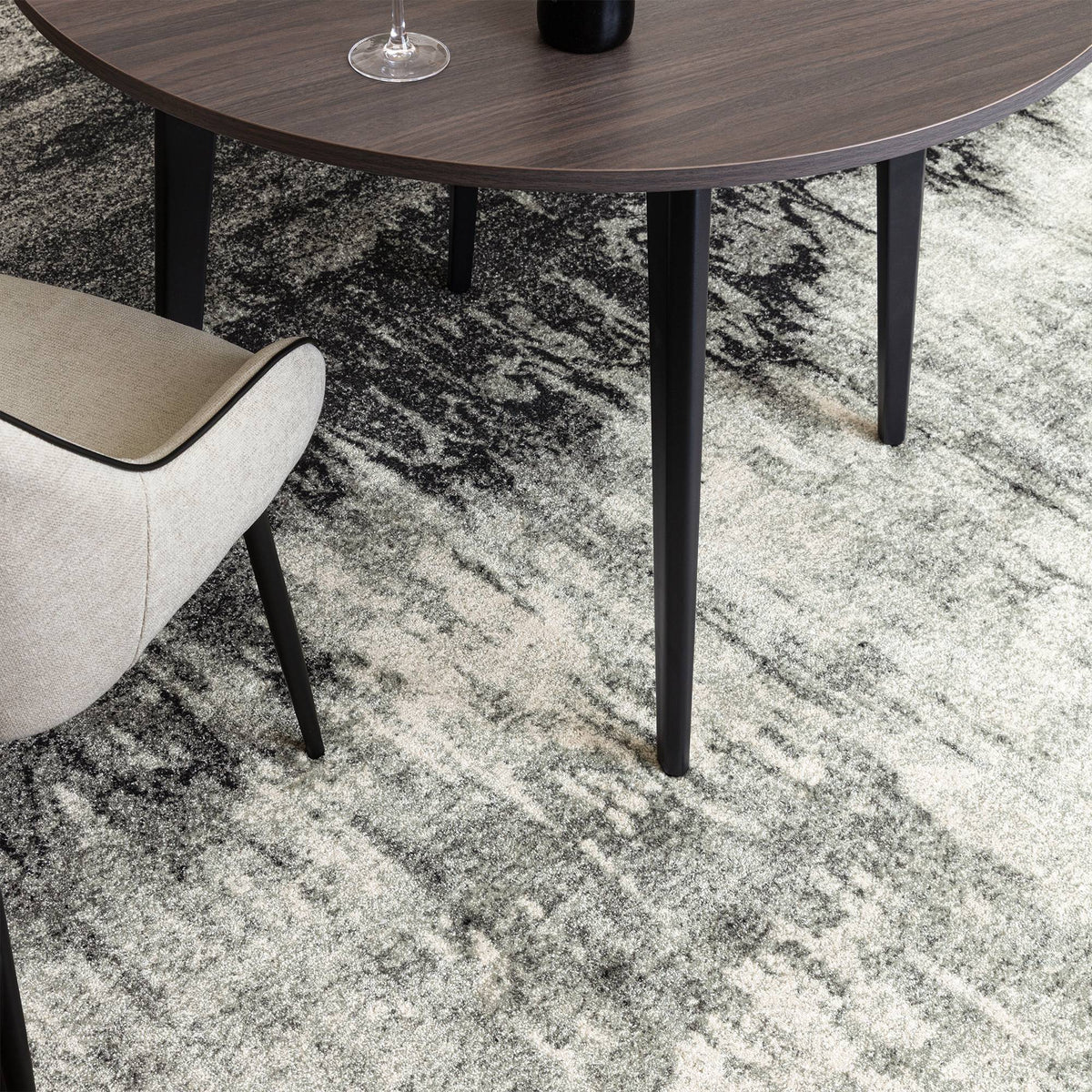 Nova Rug styled in a living room