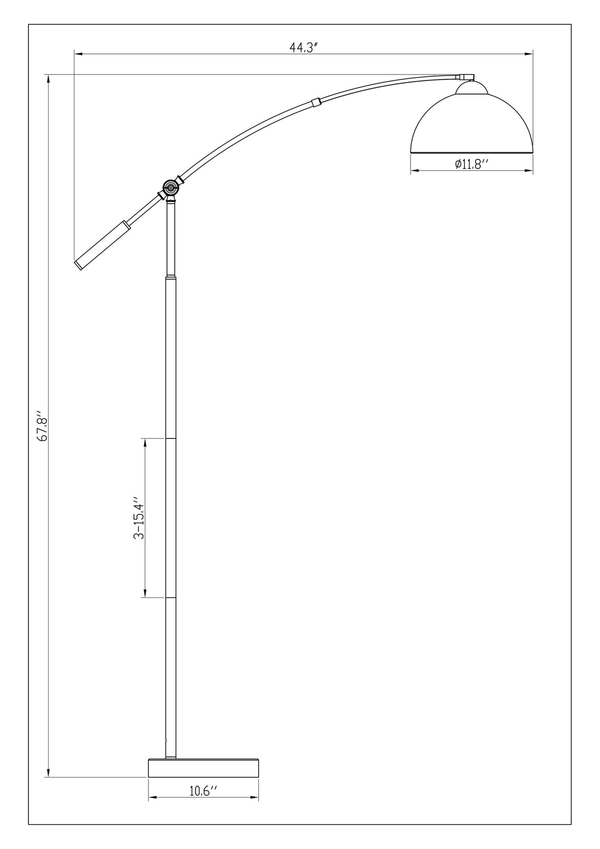 Naples 68" Iron Floor Lamp, Painted Black