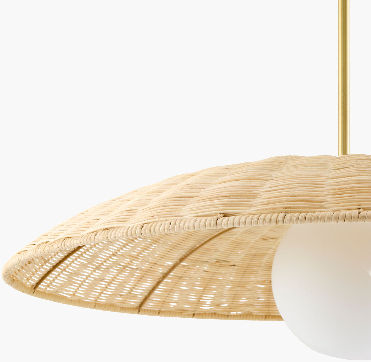 Naseby Rattan Pendant Light, Electroplated Brown