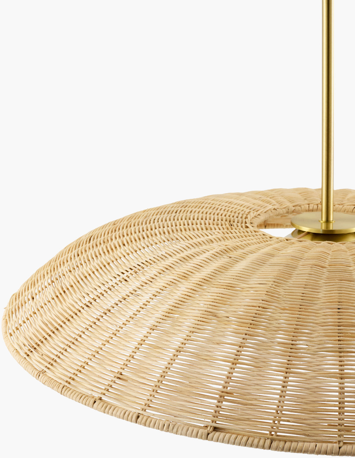 Naseby Rattan Pendant Light, Electroplated Brown