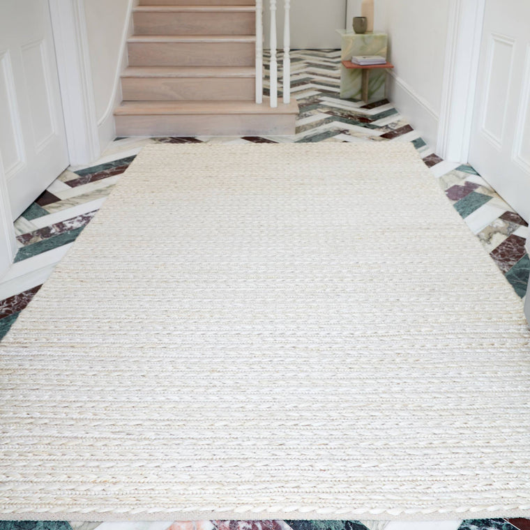 A braided weave — Jute Living Room Rug — Flatweave, Hand Woven, Oakley