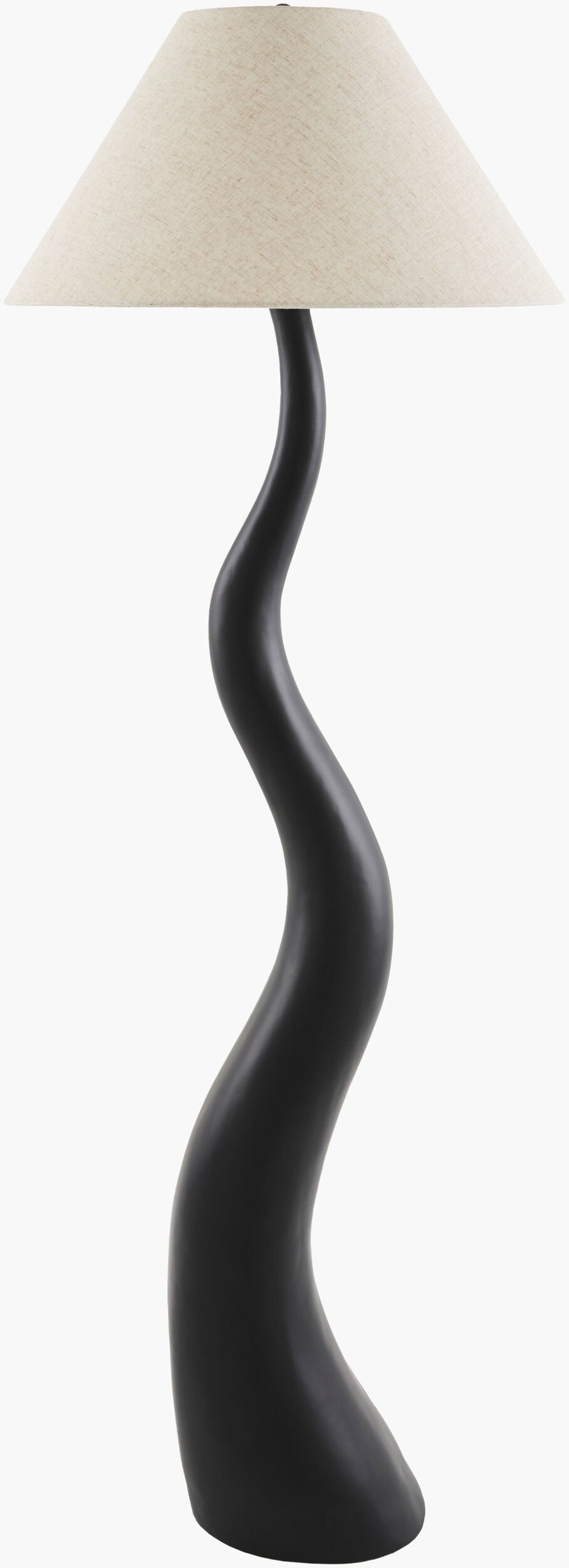 Ondine 63" Resin Floor Lamp, Painted Black