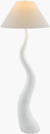 Ondine 63" Resin Floor Lamp, Painted White (ODNE-004)