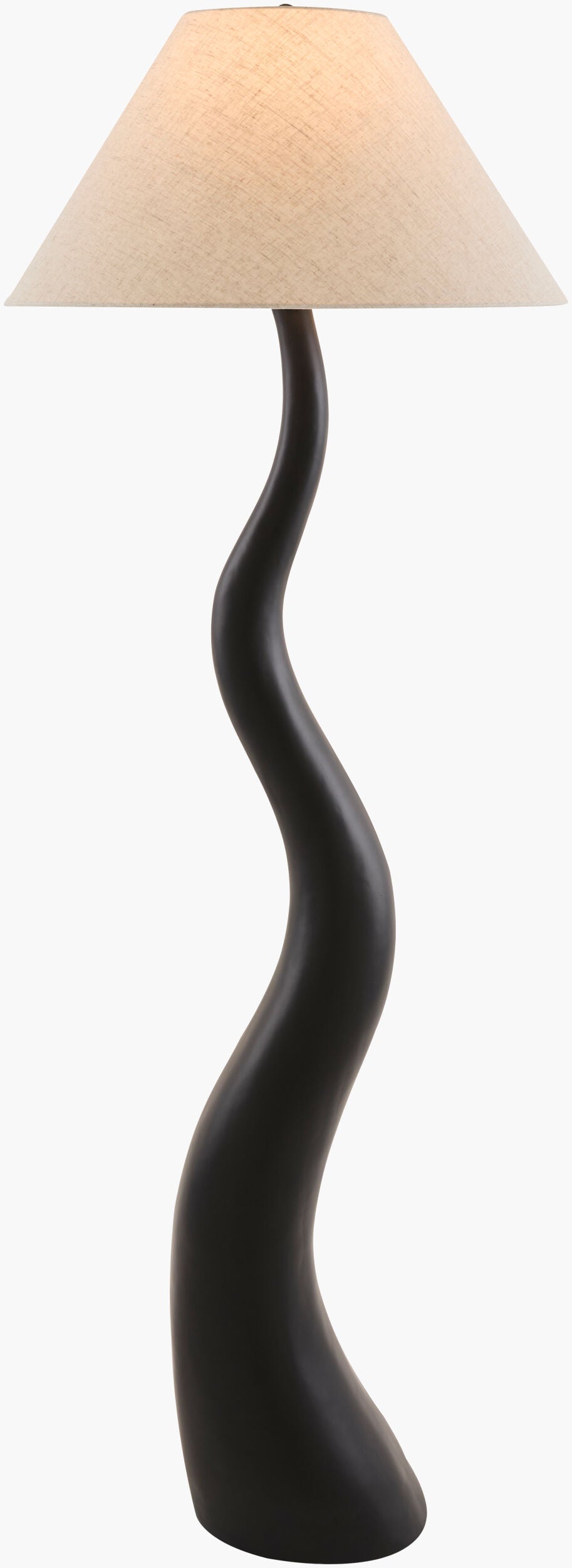 Ondine 63" Resin Floor Lamp, Painted Black