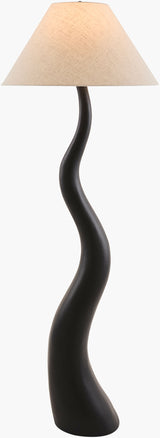 Ondine 63" Resin Floor Lamp, Painted Black