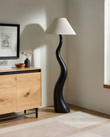 Ondine 63" Resin Floor Lamp, Painted Black