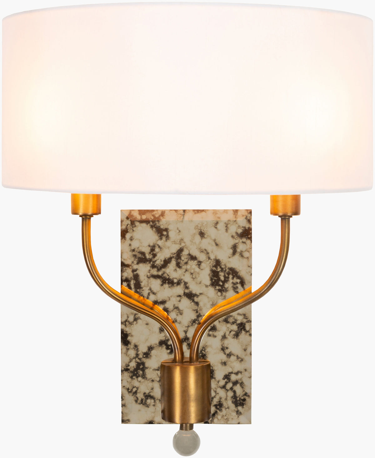 Ogee 17" Steel Wall Sconce, Polished Metallic Brass
