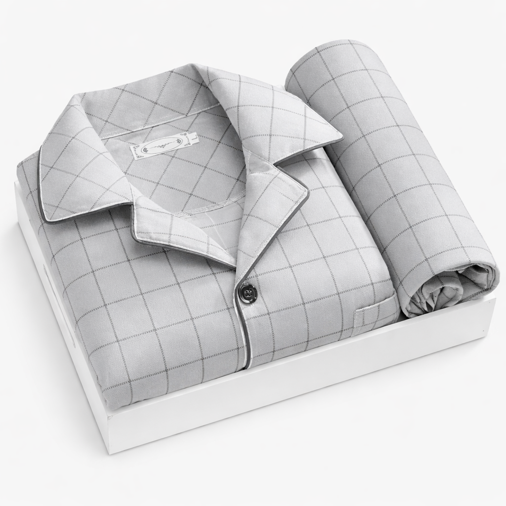 Men's Pajama Set With Button-Up Shirt