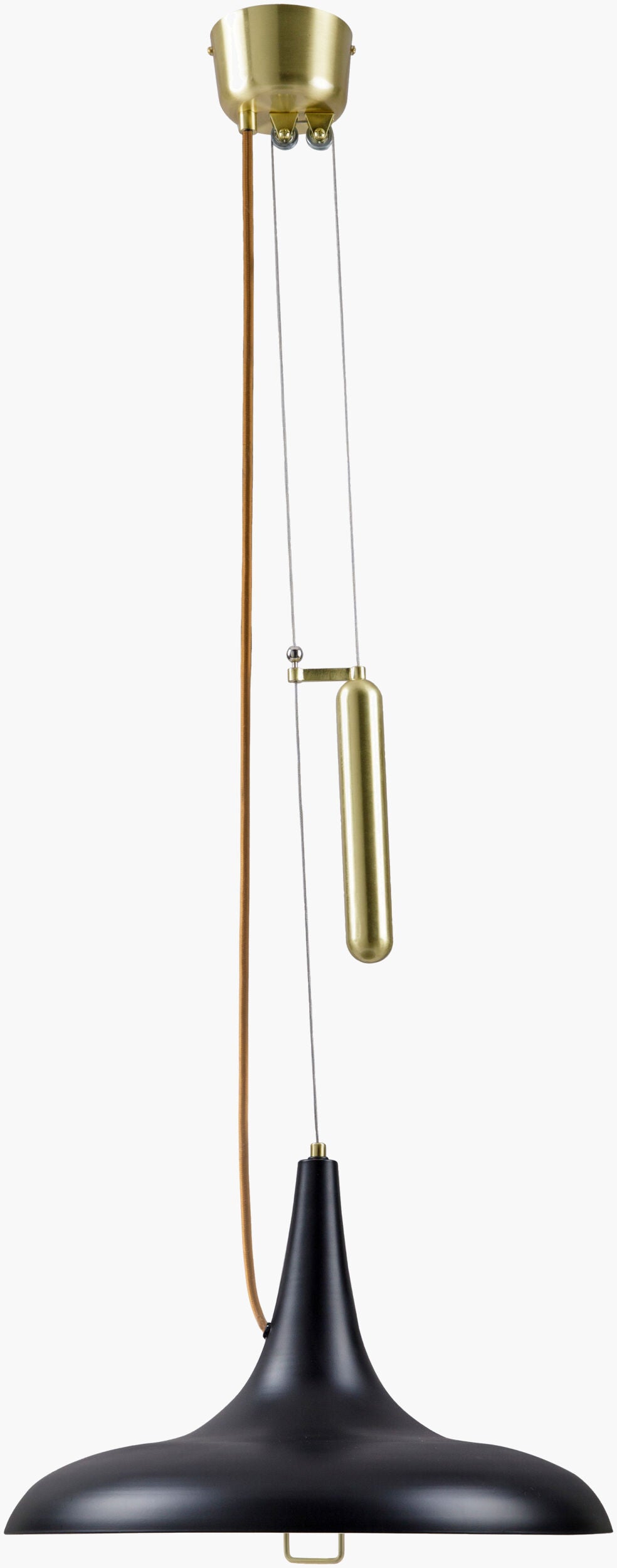 Onos Iron Pendant Light, Plated Gold, Matte Black