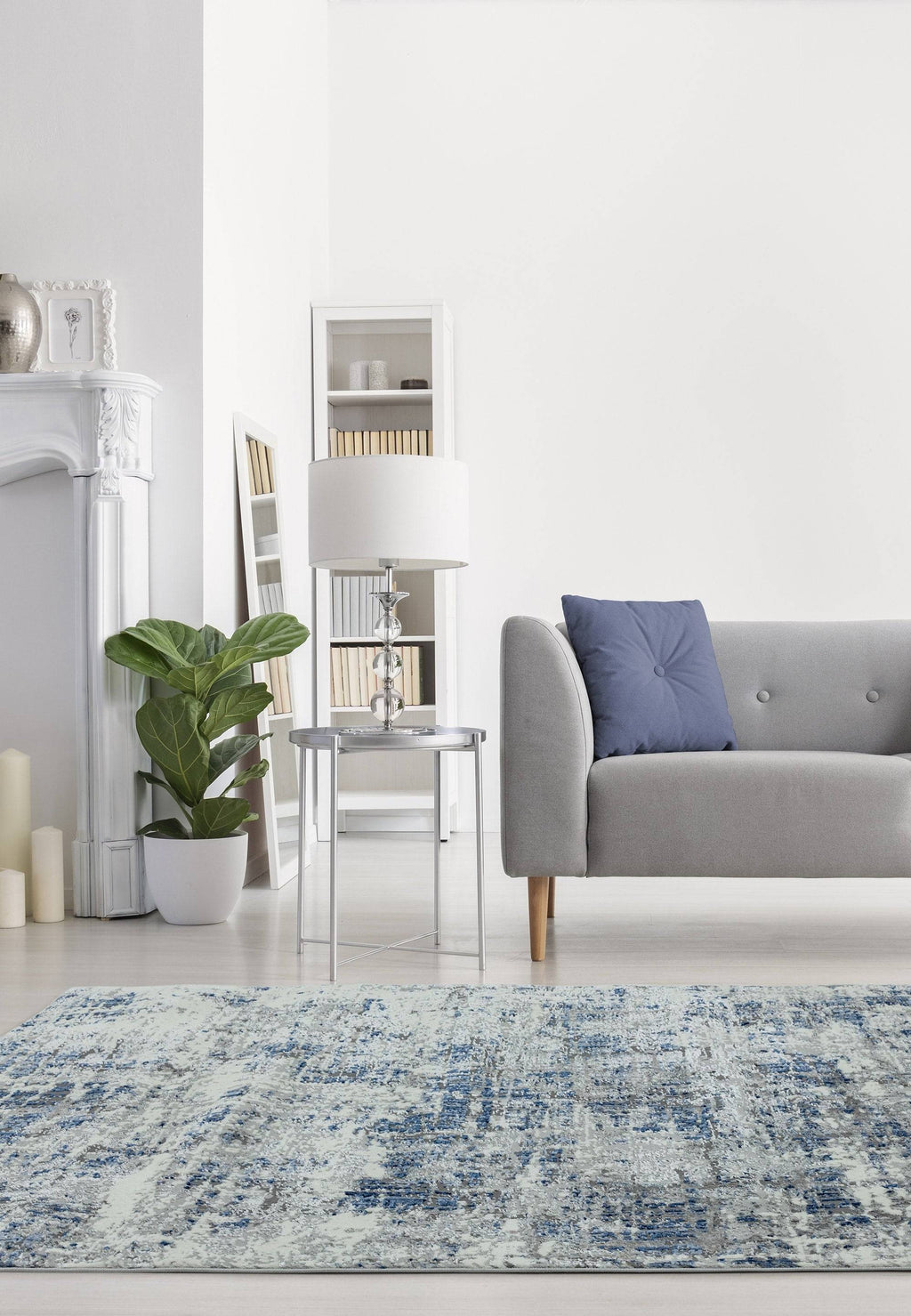 Orion Rug styled in a living room