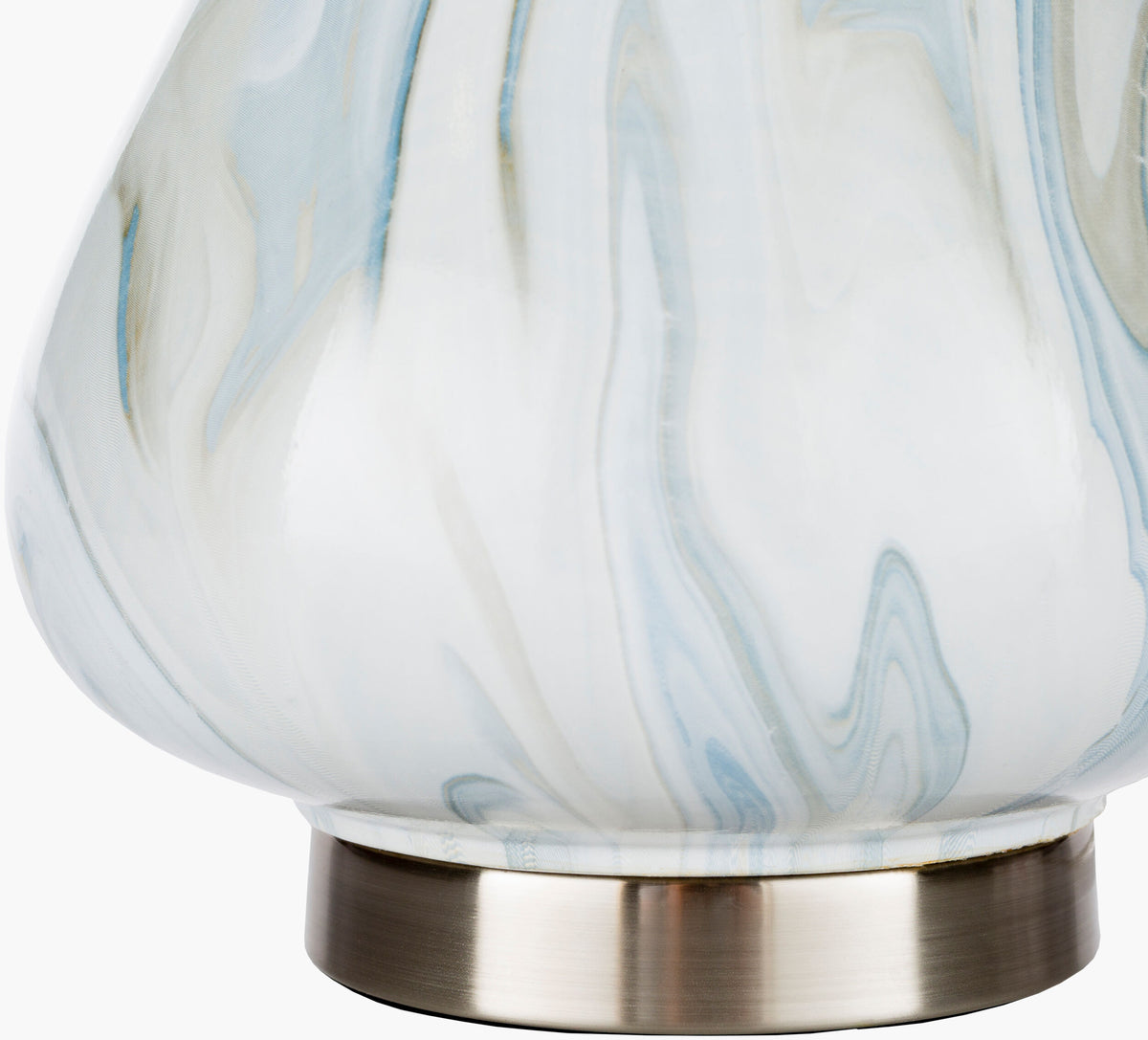 Orleans 29" Ceramic Table Lamp, Marbled Beige, White, Blue