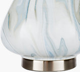 Orleans 29" Ceramic Table Lamp, Marbled Beige, White, Blue