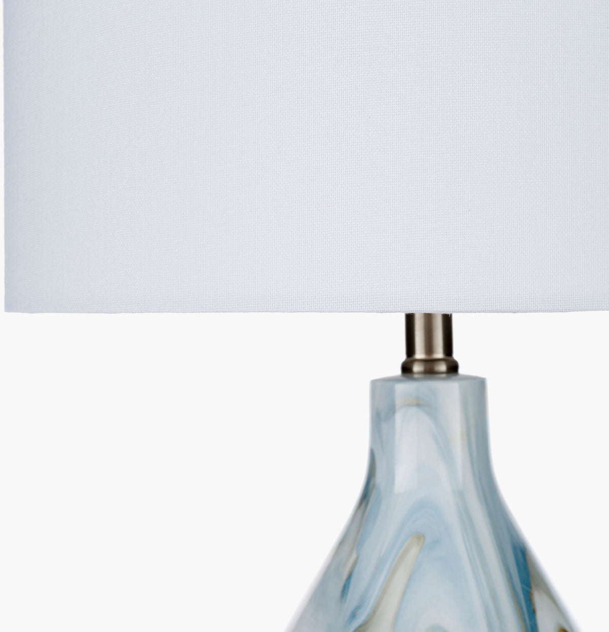Orleans 29" Ceramic Table Lamp, Marbled Beige, White, Blue