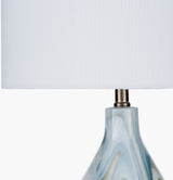 Orleans 29" Ceramic Table Lamp, Marbled Beige, White, Blue
