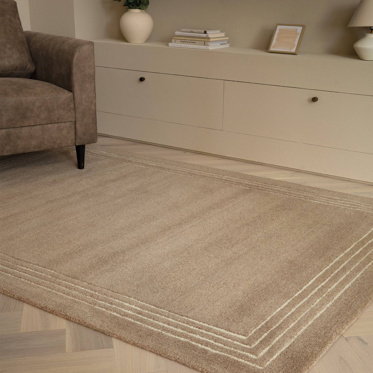 Orlo Rug styled in a living room