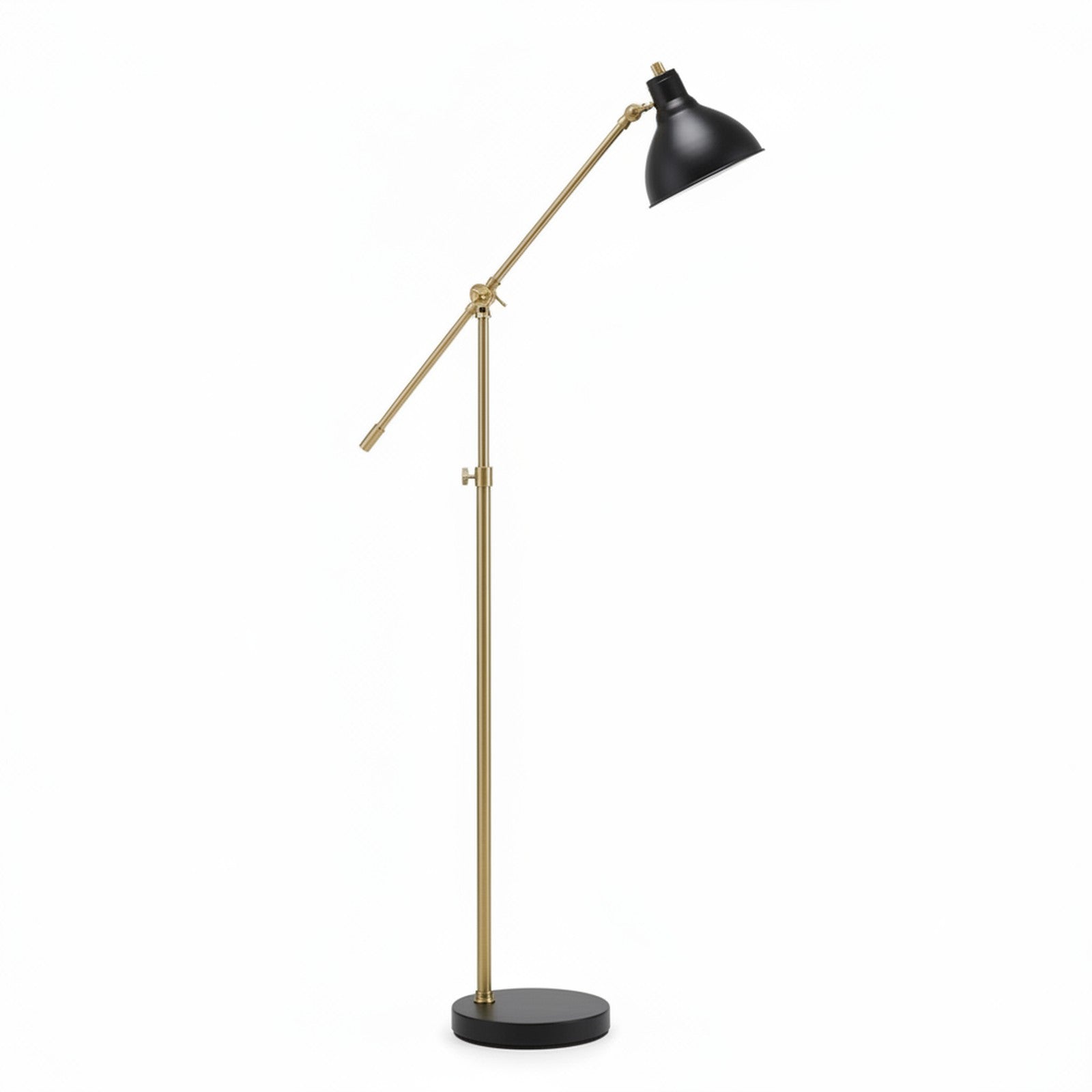 Arched reading floor lamp side profile showing full curved arm silhouette