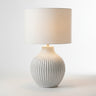 Textured Ceramic Night Lamp – White Oversize 28"
