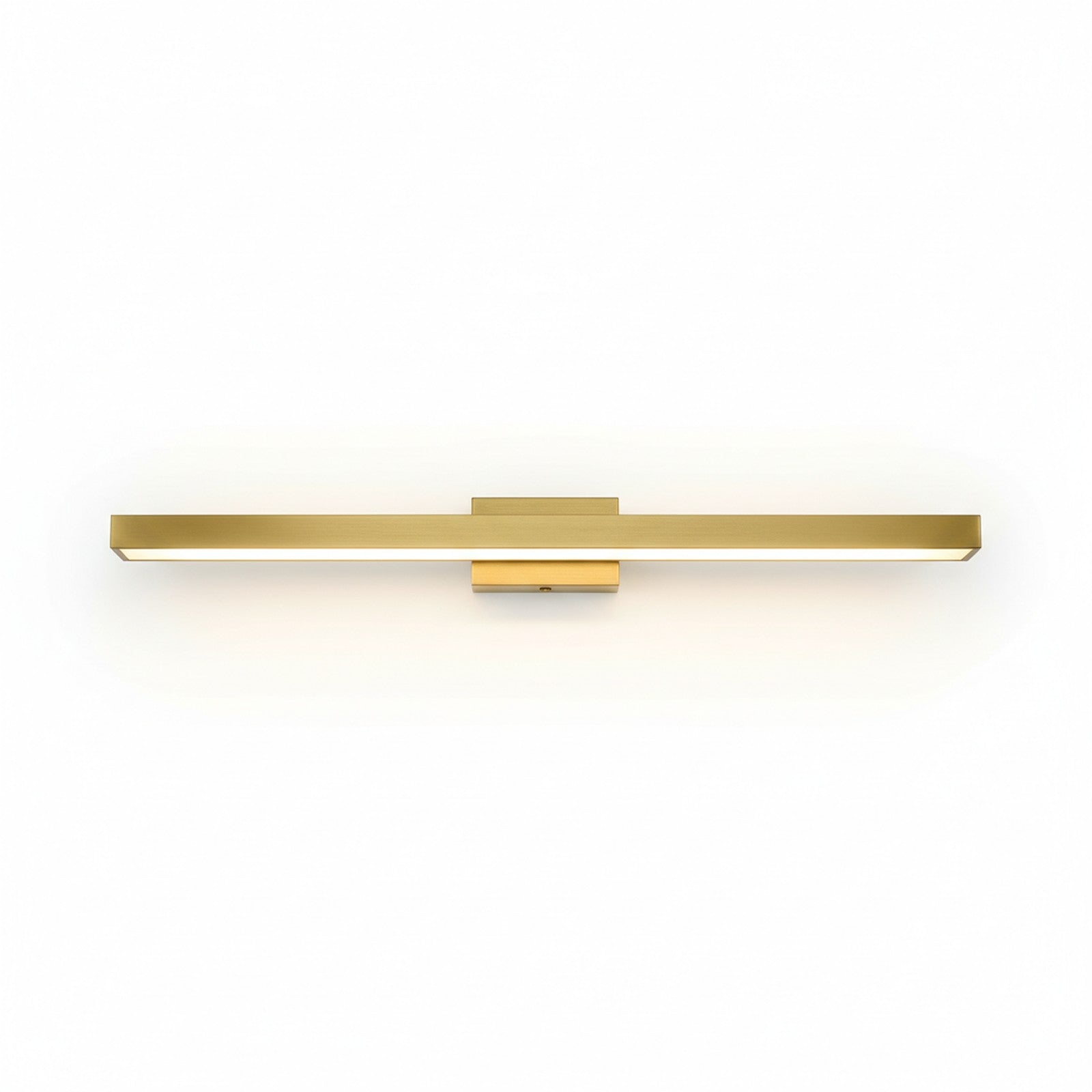 Modern LED linear wall light in brushed brass 36 inches with integrated warm white LED strip