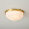 Flush Mount Ceiling Lamp – Brass and Opal Glass 18"