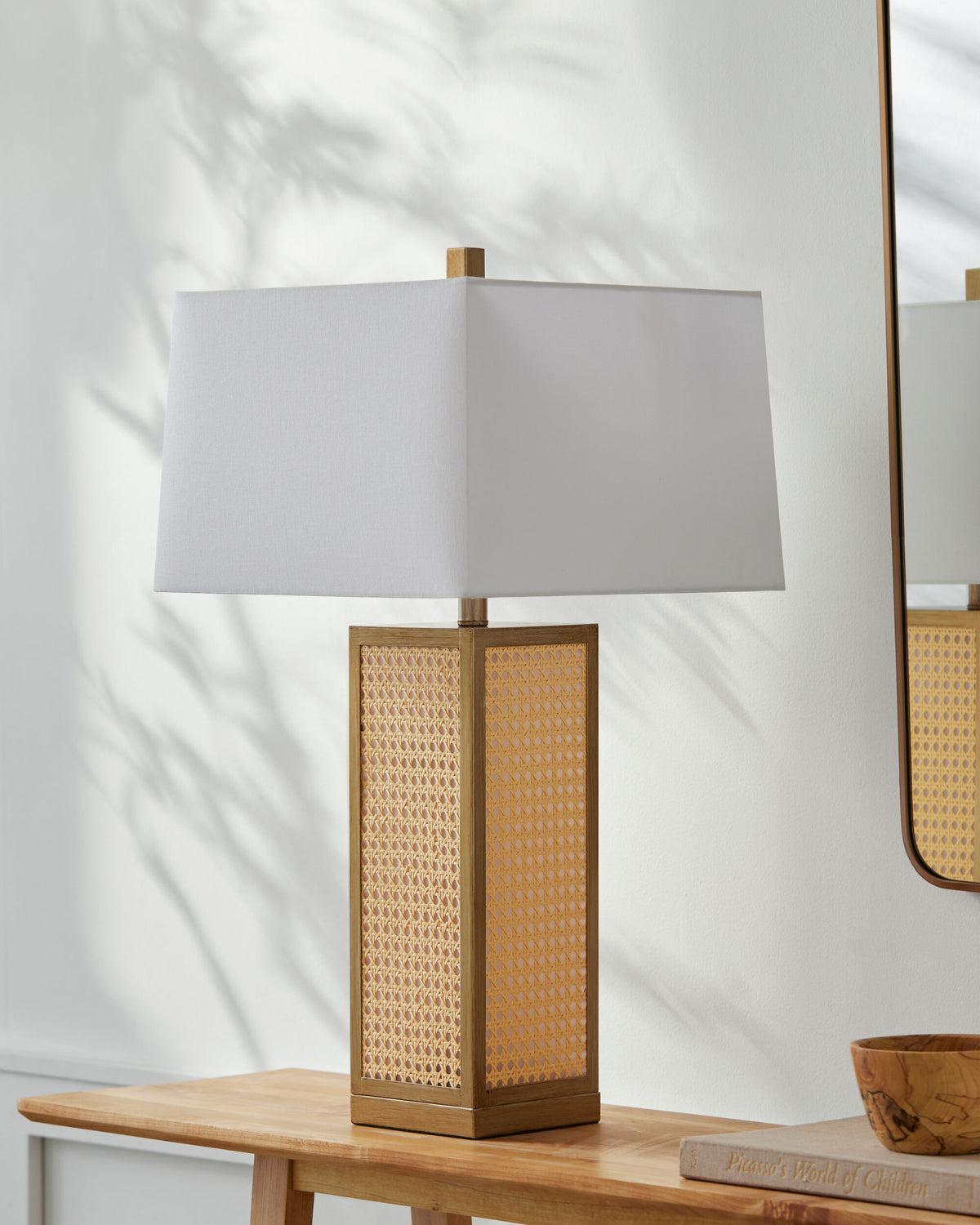 Palta 29" Rattan Table Lamp, Natural Brown