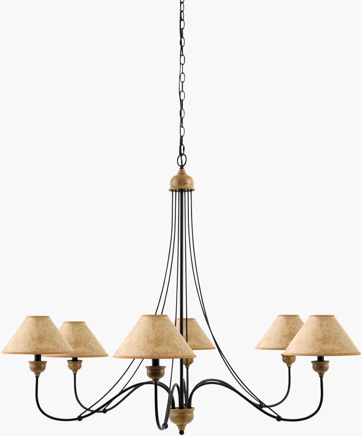 Panagia Iron Chandelier, Painted Black