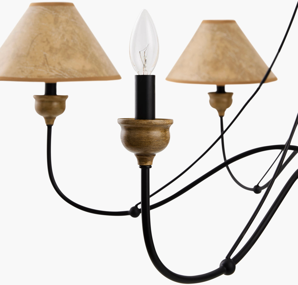 Panagia Iron Chandelier, Painted Black