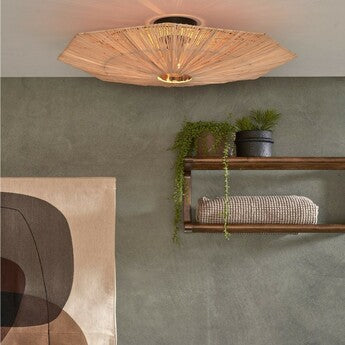 Ceiling Lamp, Panama S, Brown, Ø45cm, H5cm - Good&Mojo