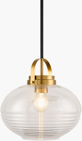 Palamos Iron Pendant Light, Electroplated Metallic Brass