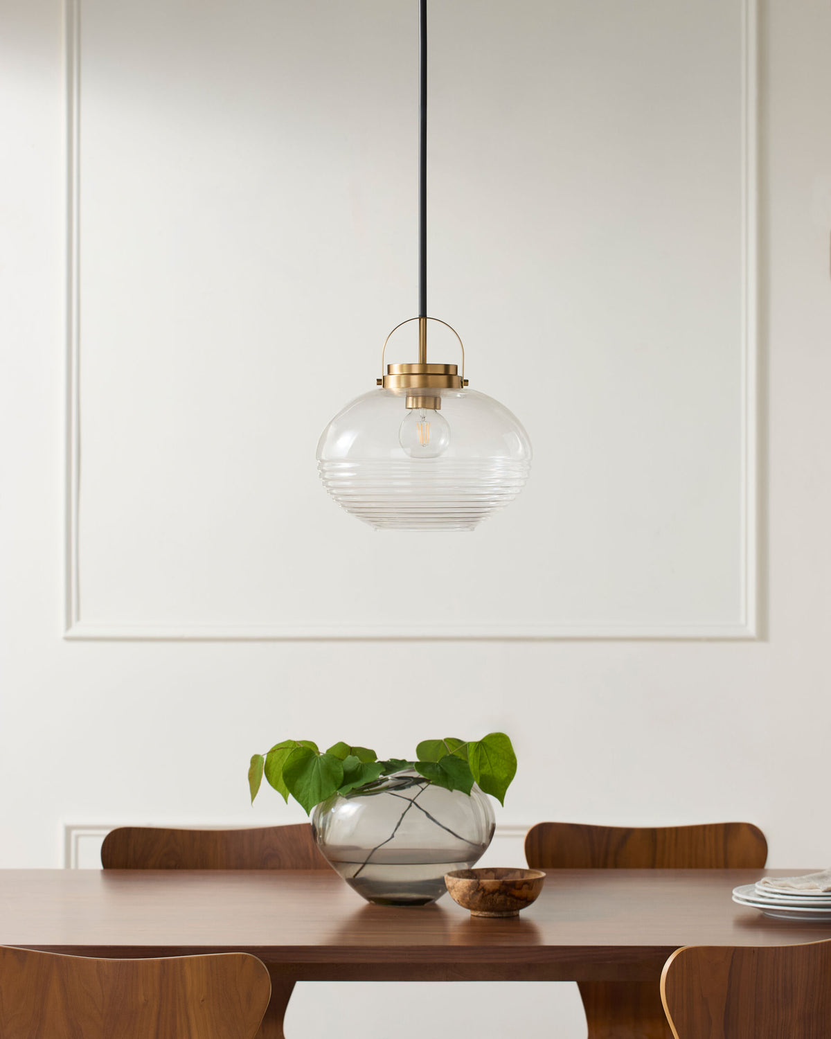 Palamos Iron Pendant Light, Electroplated Metallic Brass