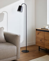 Polly 65" Iron Floor Lamp, Powder Coated Black