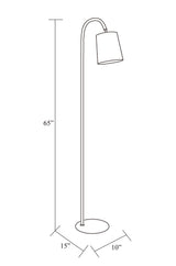 Polly 65" Iron Floor Lamp, Powder Coated Black
