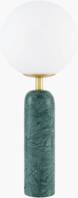 Portava 20" Marble Table Lamp, Natural Green