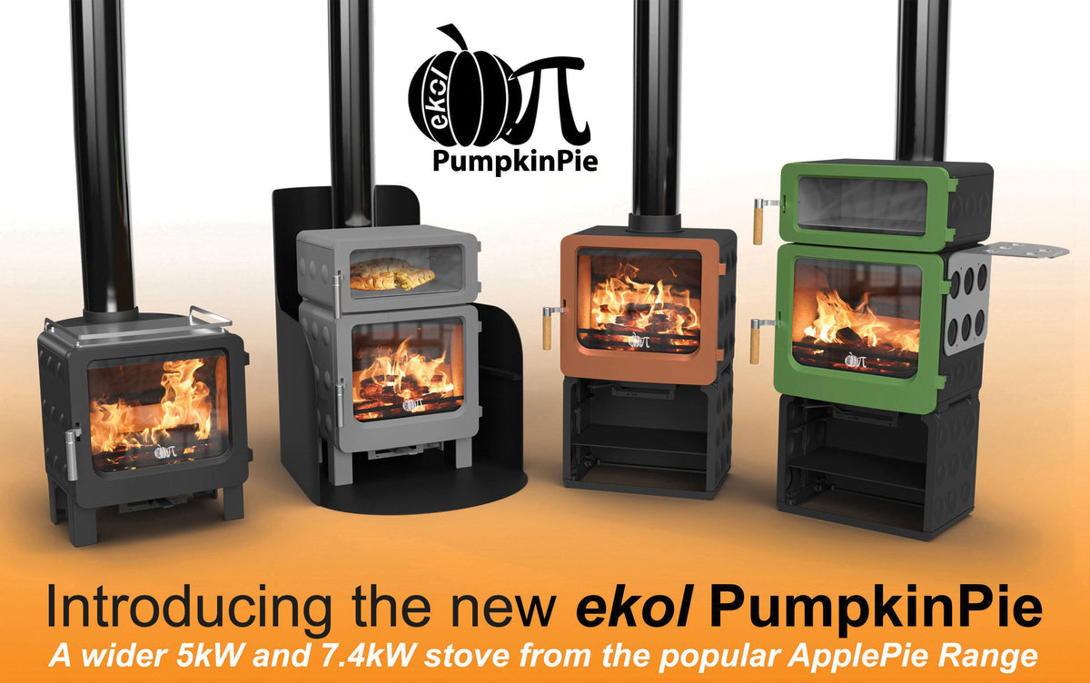 5kW Wood Burning Stove — PumpkinPie Pumpkin Stack Multi-Fuel Log Burner, DEFRA Exempt