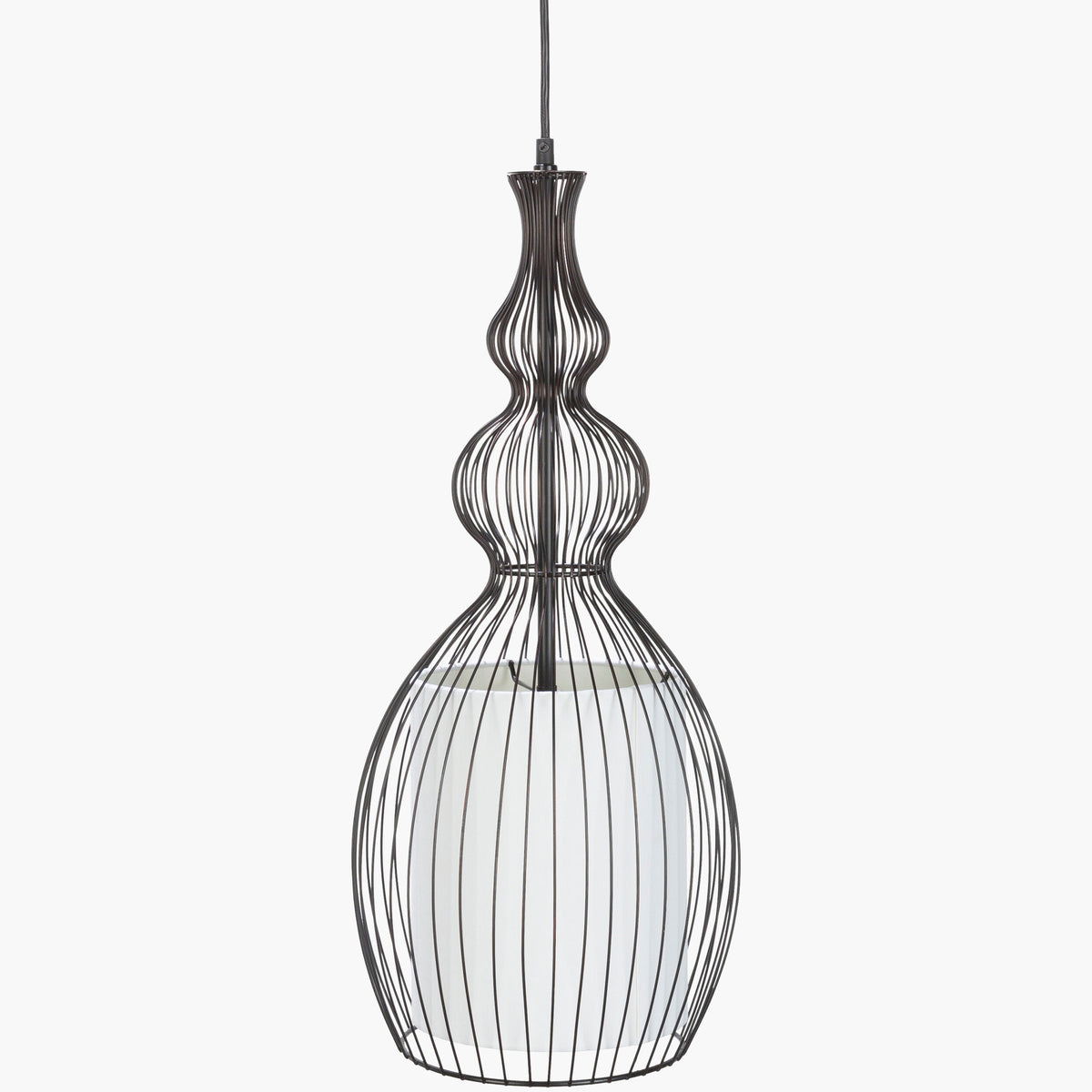Quinton Steel Pendant Light, Powder Coated Black, Natural White
