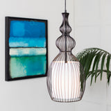 Quinton Steel Pendant Light, Powder Coated Black, Natural White