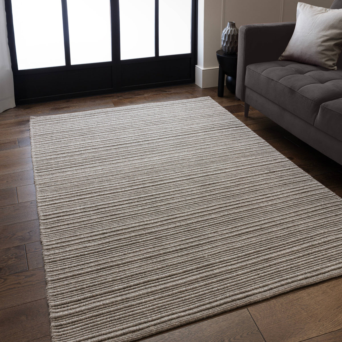 Ravine Rug styled in a living room