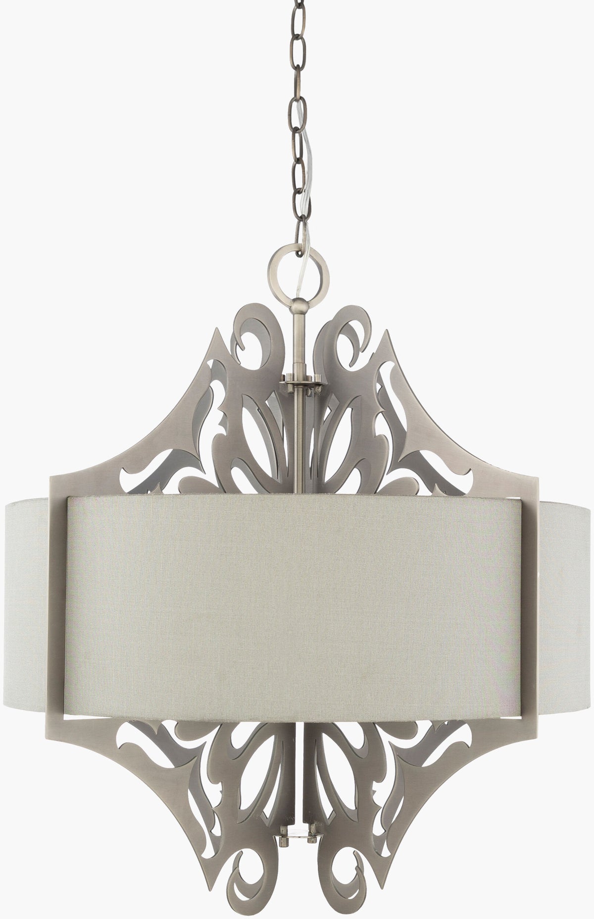Roxy Steel Pendant Light, Brushed Metallic Pewter
