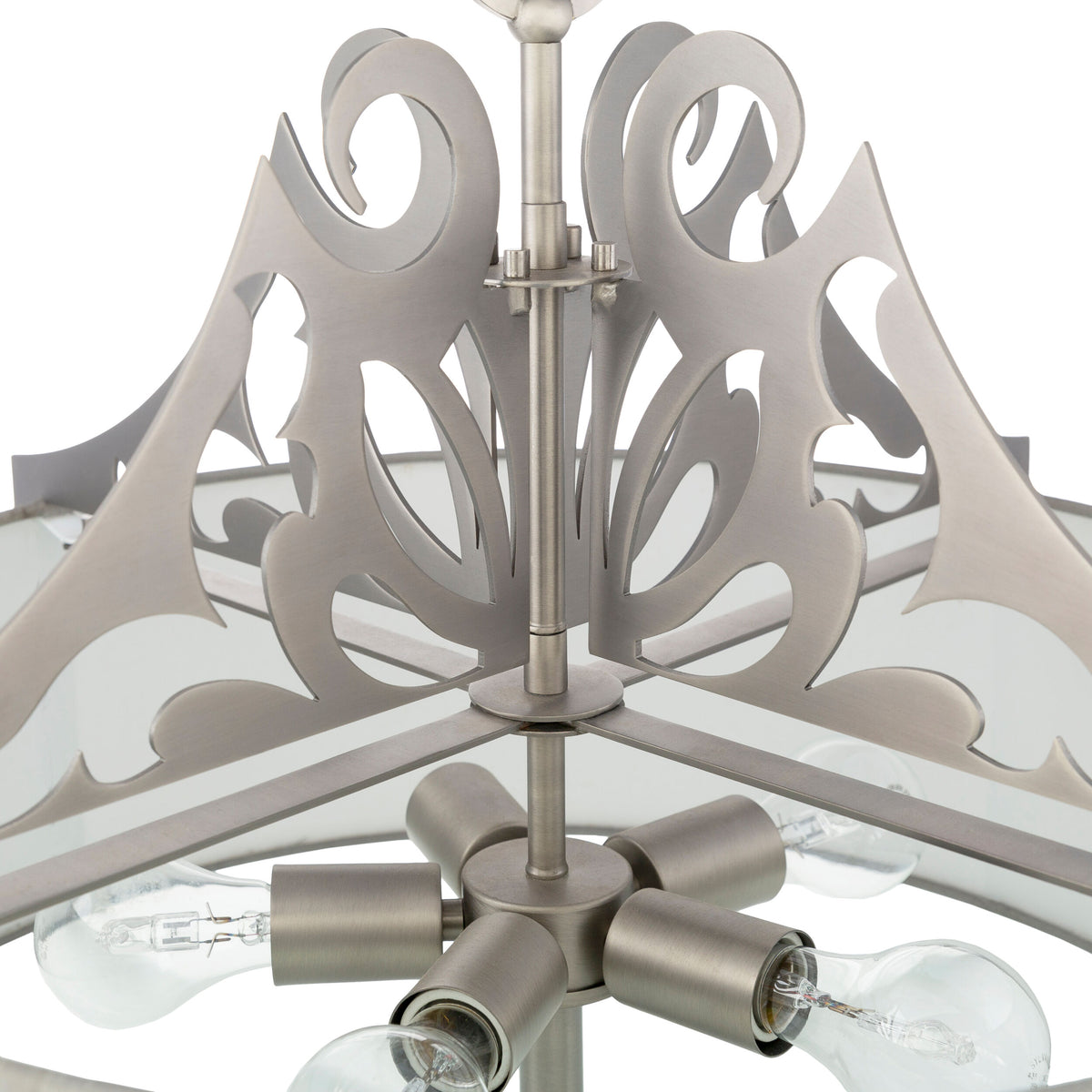 Roxy Steel Pendant Light, Brushed Metallic Pewter