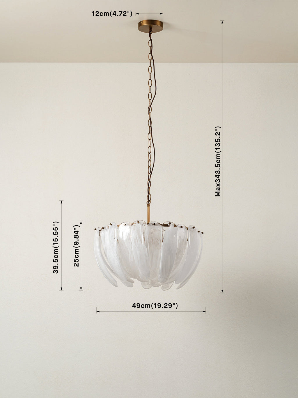 Astera 4-Light Alabaster Glass Chandelier