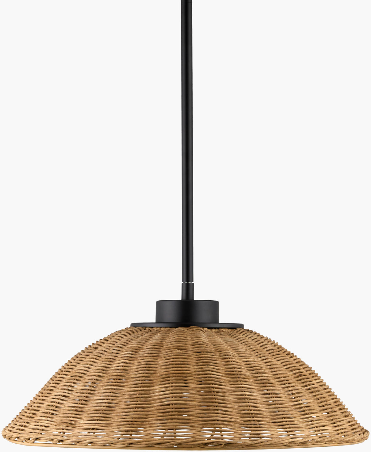 Rupit Rattan Pendant Light, Powder Coated Black