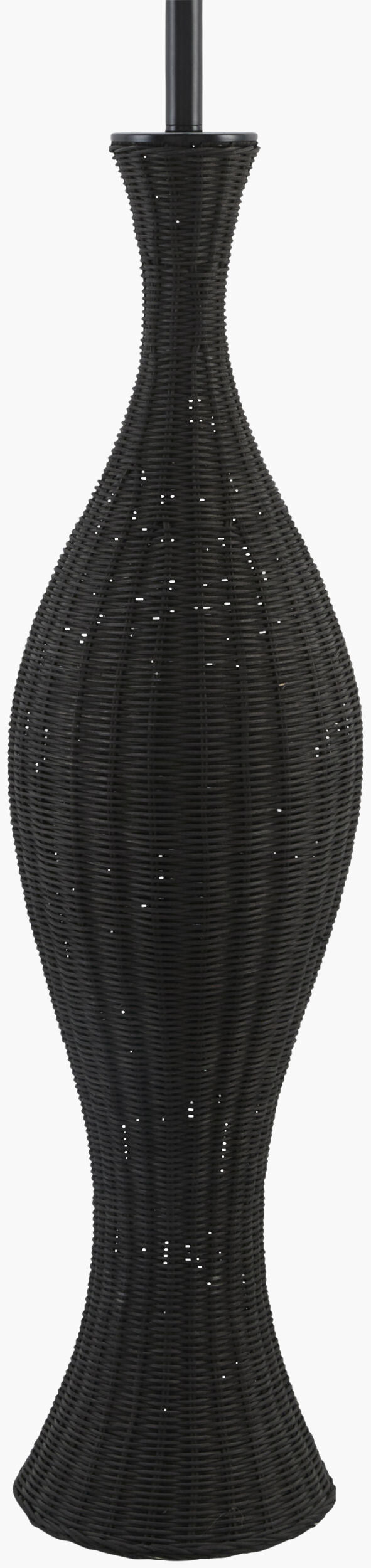 Rivelis 66" Rattan Floor Lamp, Painted Black
