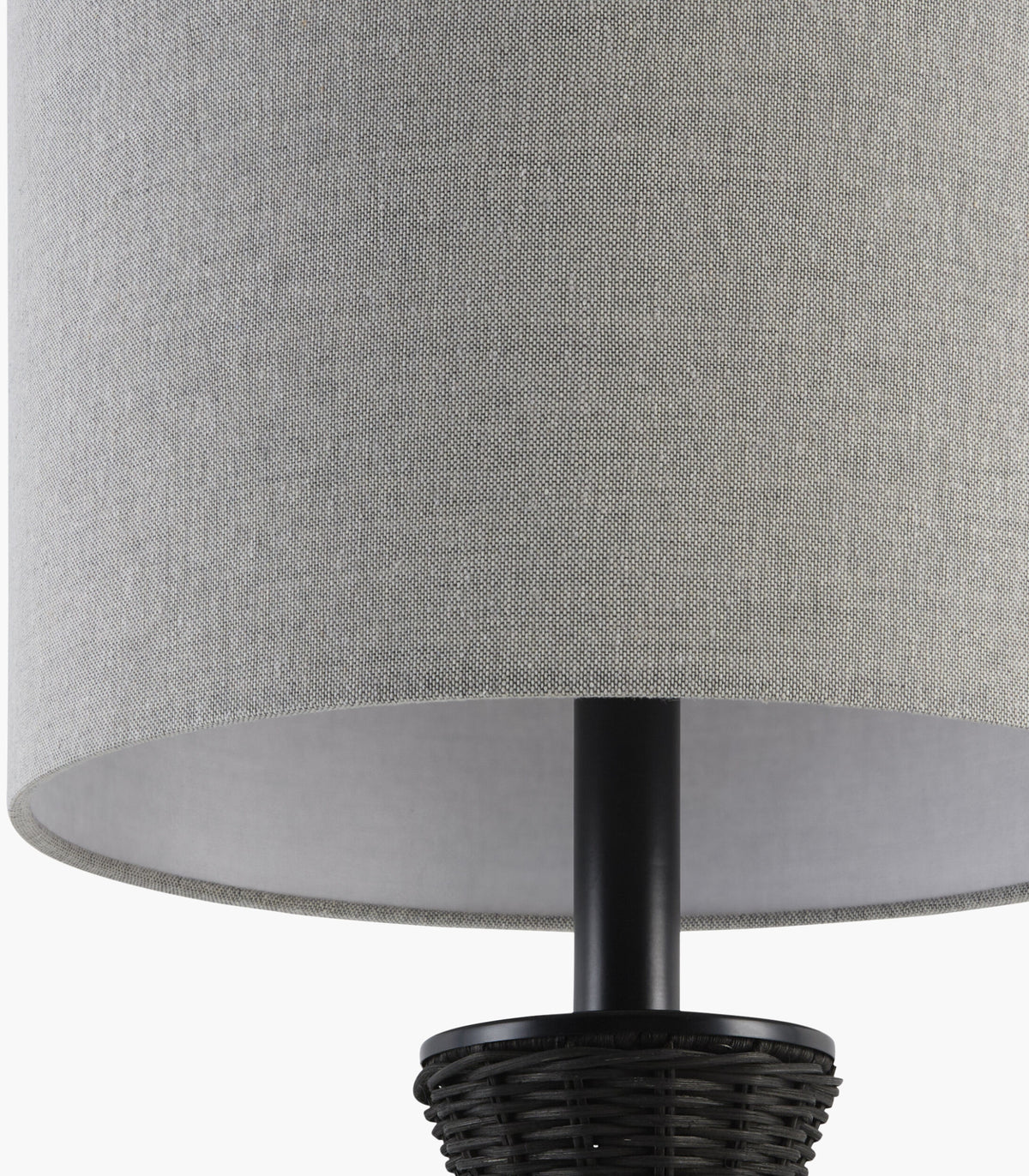 Rivelis 66" Rattan Floor Lamp, Painted Black