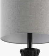 Rivelis 66" Rattan Floor Lamp, Painted Black