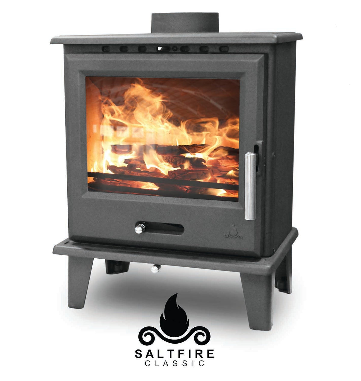 5kW Wood Burning Stove — Saltfire Classic Multi-Fuel Log Burner, DEFRA Exempt