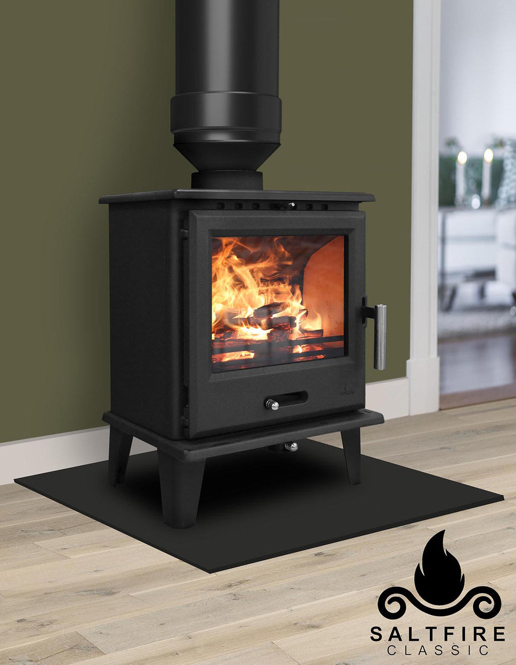 5kW Wood Burning Stove — Saltfire Classic Multi-Fuel Log Burner, DEFRA Exempt