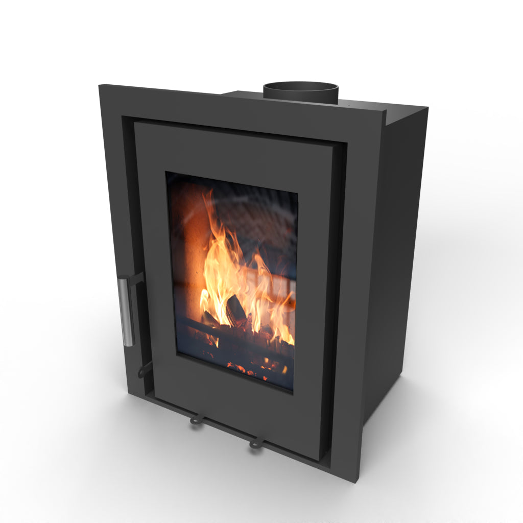 5kW Inset Wood Burning Stove — Saltfire CS5 Inset Multi-Fuel Log Burner, DEFRA Exempt