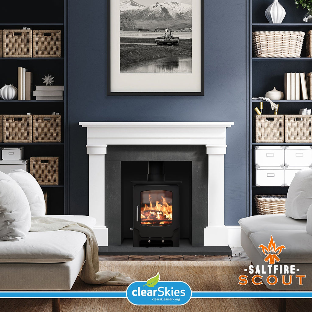 4.1kW Small Wood Burning Stove — Saltfire Scout Multi-Fuel Log Burner, DEFRA Exempt