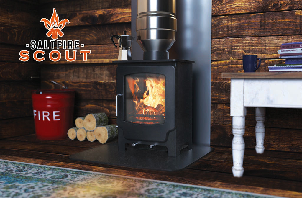 4.1kW Small Wood Burning Stove — Saltfire Scout Multi-Fuel Log Burner, DEFRA Exempt